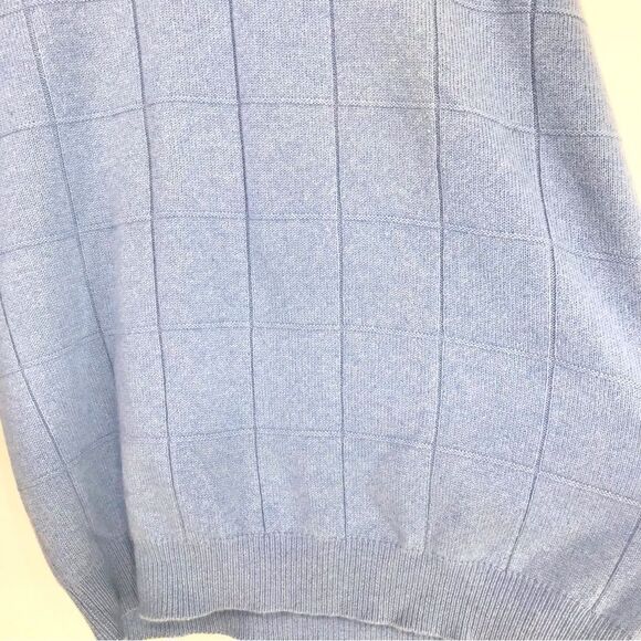 Joseph & Lyman Light Blue 100% Cashmere
Windowpane Knit Crewneck Sweater - Picture 5 of 12